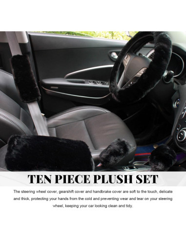 Juego de Fundas de Volante Esponjosas Povtii 10 Piezas Negro