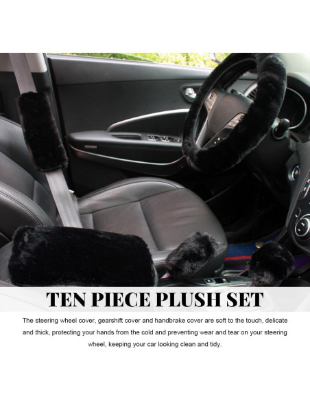 Juego de Fundas de Volante Esponjosas Povtii 10 Piezas Negro