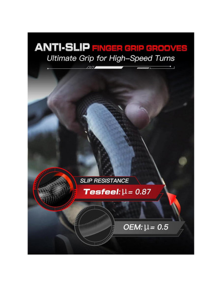 Volante de Fibra de Carbono TESFEEL para Ford F-150 2021-2024