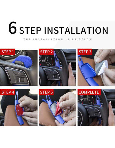 Palanca de Cambio Extensión Audi Sanrily Aluminio Negro 2 Piezas