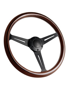 Volante de Madera QYMOPAY 38 cm Vintage 6-Bolt Universal