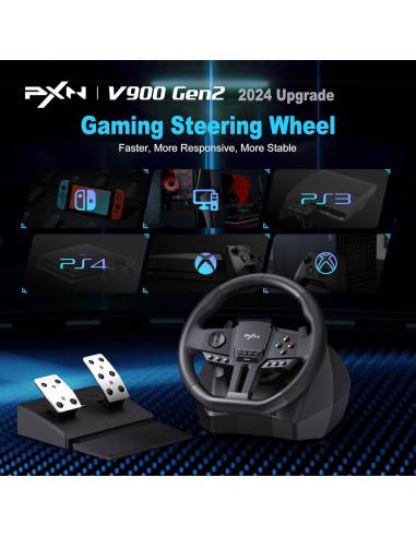 Volante de Carreras PXN V900 GEN2 con Pedales RGB y App