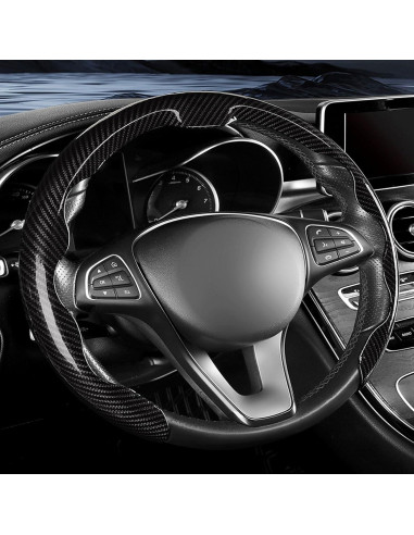 Cubierta de Volante para Peugeot 207 WPENIG28 38cm Negra