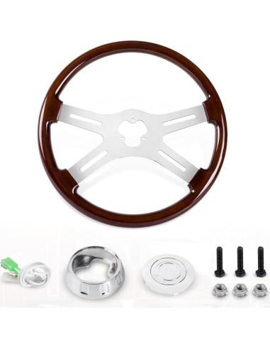 Volante de Camión RASTP 45.72 cm Madera y Aluminio 4 Radios