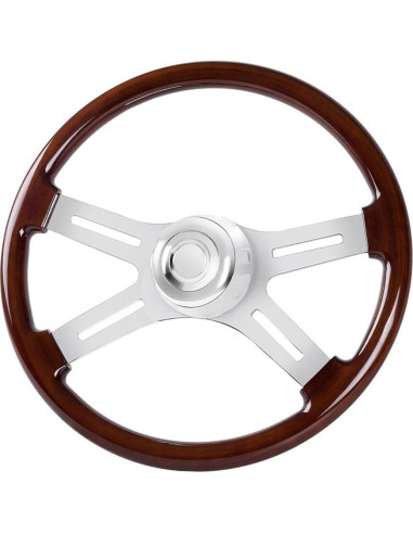 Volante de Camión RASTP 45.72 cm Madera y Aluminio 4 Radios