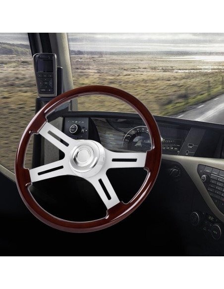 Volante de Camión RASTP 45.72 cm Madera y Aluminio 4 Radios