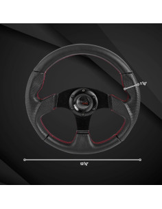 Volante de Carreras Autozensation 320mm Cuero Negro Universal 2