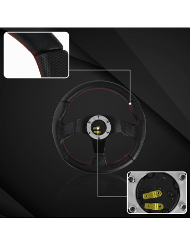 Volante de Carreras Autozensation 320mm Cuero Negro Universal