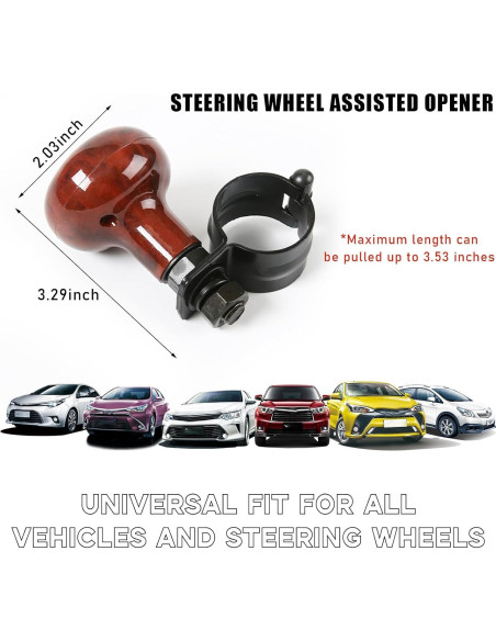 Perilla de Volante de Madera Povtii, Universal, 8.38x5.08cm