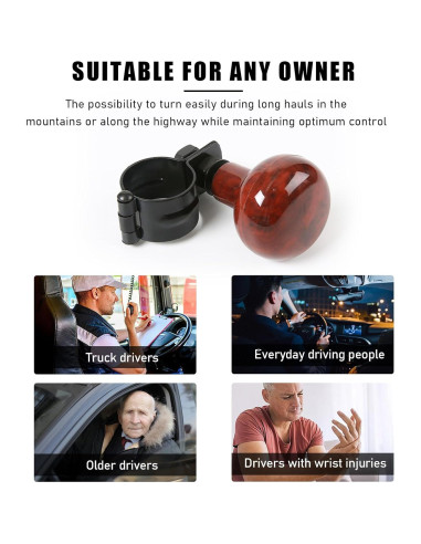 Perilla de Volante de Madera Povtii, Universal, 8.38x5.08cm