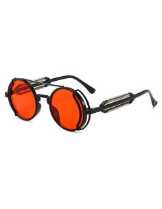 Gafas de sol retro steampunk Jowxsx rojas unisex