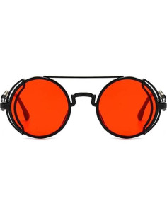 Gafas de sol retro steampunk Jowxsx rojas unisex 2