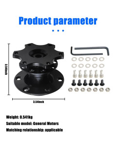 Adaptador de Volante Sodcay Universal 6 Agujeros Aluminio Negro 2