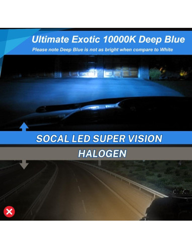 Bombillas HID Xenon D8S 35W SOCAL-LED 10000K Azul Profundo - Paquete de 2