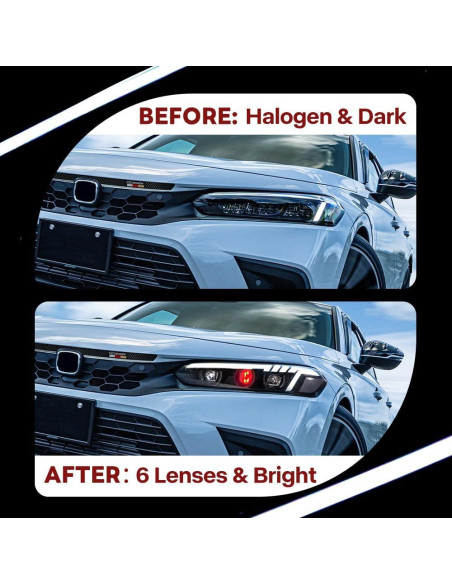 Faros LED COOLCMP para Honda Civic 11 Gen 2022-2025