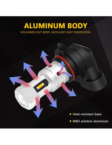 Bombillas LED de Niebla PHINLION 9006 Amarillo 3800 Lúmenes