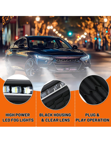Luces Antiniebla LED ECOTRIC para Honda Accord 2016-2017