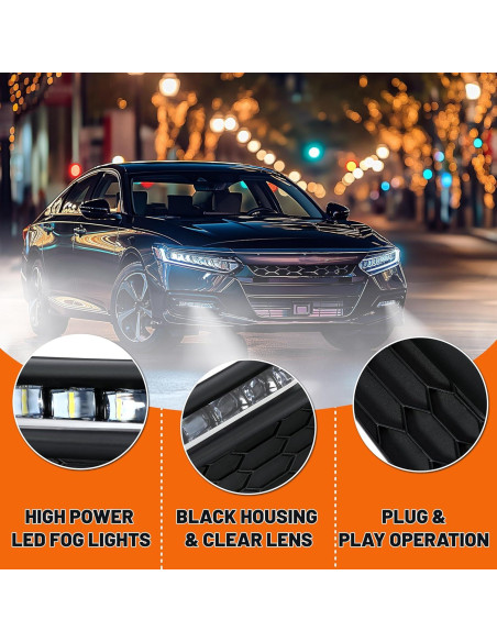 Luces Antiniebla LED ECOTRIC para Honda Accord 2016-2017