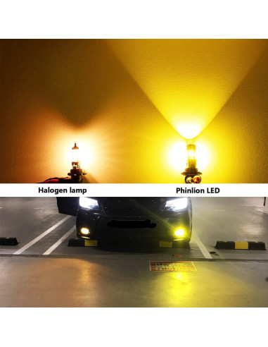 Bombillas LED de Niebla PHINLION 9006 Amarillo 3800 Lúmenes