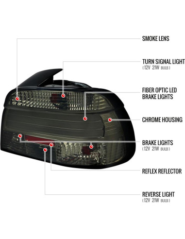 Luces Traseras LED Humo Instyleparts para BMW E39 2001-2003