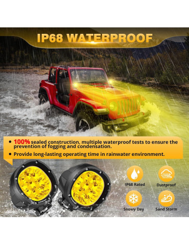 Luces de Niebla LED Ámbar Auxbeam P4 90W 4" para Off Road