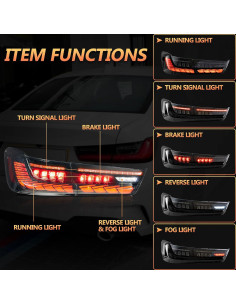 Luces Traseras VLAND para BMW Serie 3 G20 2019-2024, Ahumadas 2