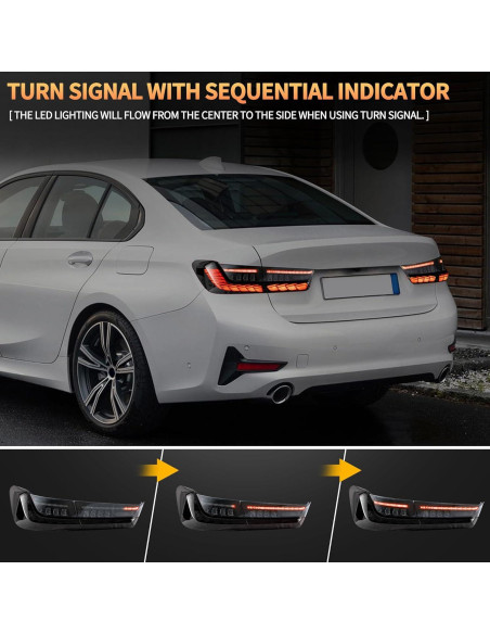 Luces Traseras VLAND para BMW Serie 3 G20 2019-2024, Ahumadas