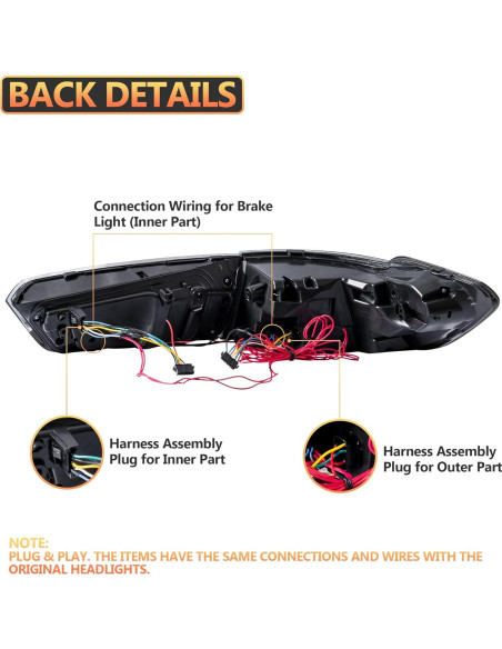 Luces Traseras VLAND para BMW Serie 3 G20 2019-2024, Ahumadas