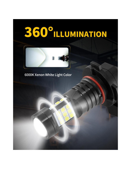 Bombillas LED Antiniebla H10 9145 6000K MEALAM - Paquete de 2