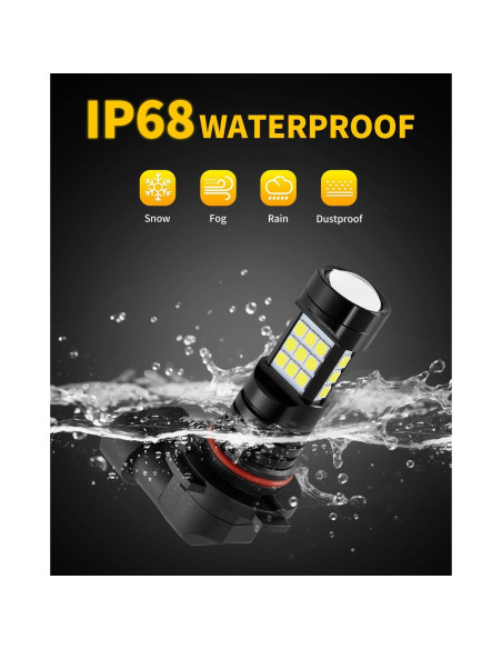 Bombillas LED Antiniebla H10 9145 6000K MEALAM - Paquete de 2