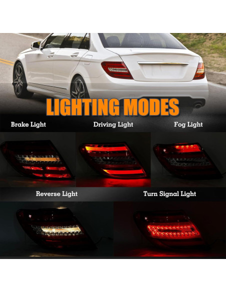 Luz Trasera Izquierda YEQSHNG para Mercedes Benz W204 2011-2014