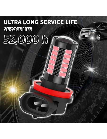 Bombillas de Luz de Niebla LED SamWinGear H11/H8 Rosa 2PCS