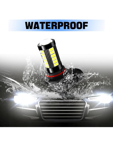 Bombillas Antiniebla LED 9006 FEDOEY 2 PCS 1500 Lúmenes Blanco