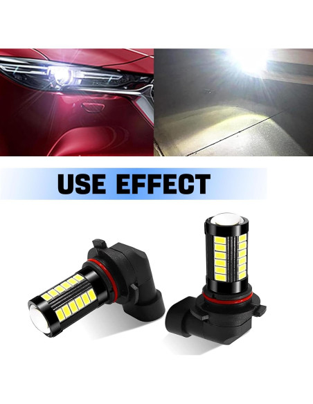 Bombillas Antiniebla LED 9006 FEDOEY 2 PCS 1500 Lúmenes Blanco