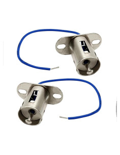 Socket de Bombilla BA15s KEVWR Plateado 2 Piezas para Auto