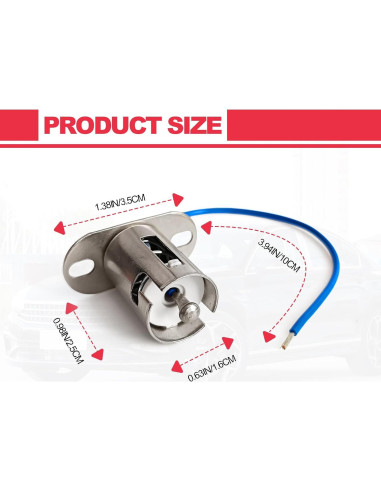 Socket de Bombilla BA15s KEVWR Plateado 2 Piezas para Auto