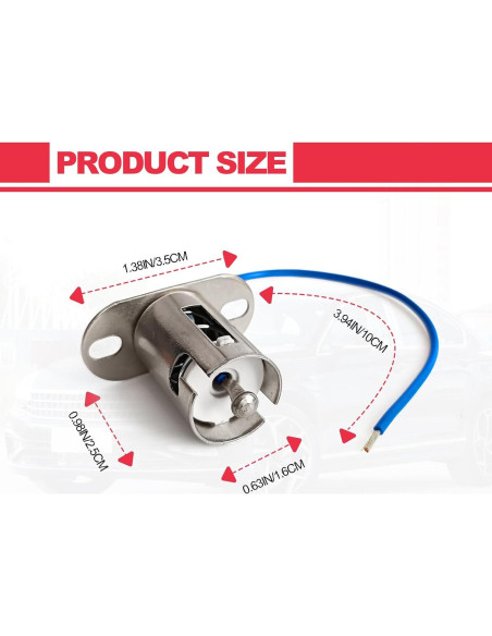 Socket de Bombilla BA15s KEVWR Plateado 2 Piezas para Auto