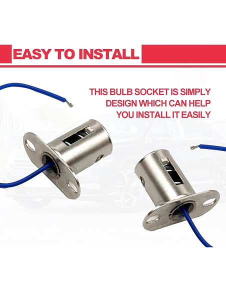 Socket de Bombilla BA15s KEVWR Plateado 2 Piezas para Auto