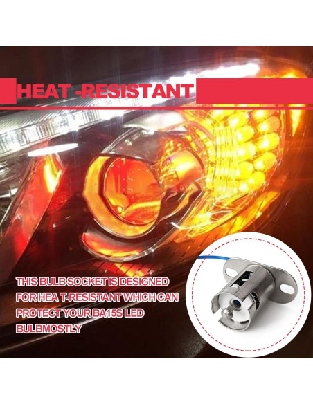 Socket de Bombilla BA15s KEVWR Plateado 2 Piezas para Auto