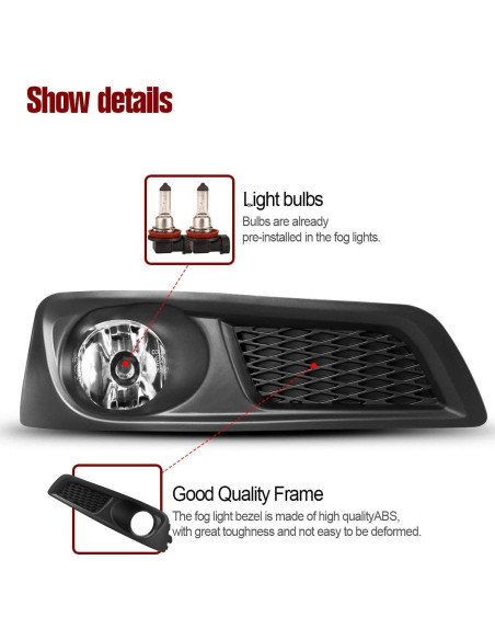 Luces Antiniebla AUTOWIKI para Subaru Legacy 2010-2012 2PCS