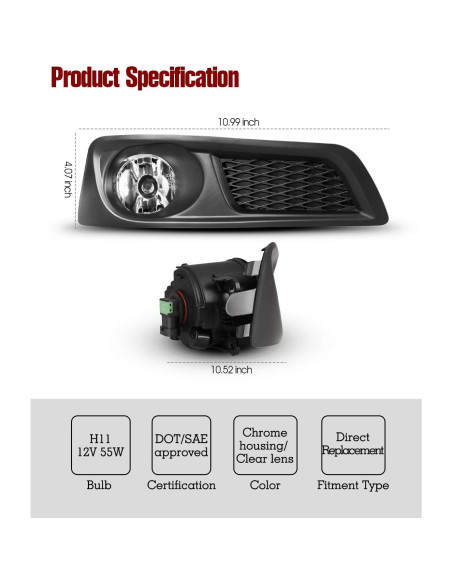 Luces Antiniebla AUTOWIKI para Subaru Legacy 2010-2012 2PCS