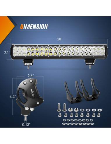 Luz LED de Inundación y Spot Nilight 126W 50.8cm IP67