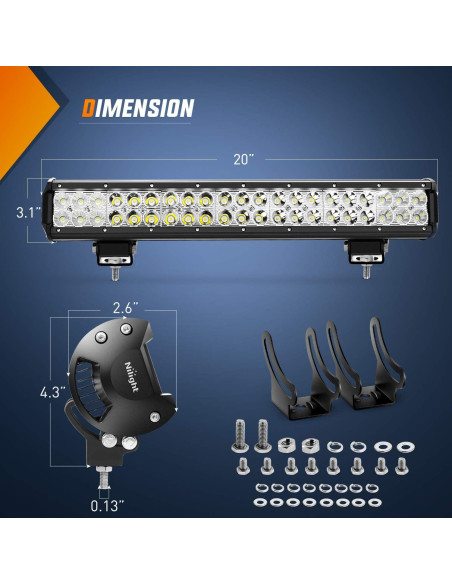 Luz LED de Inundación y Spot Nilight 126W 50.8cm IP67