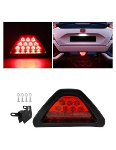 Luz de Freno Estilo F1 Suvnie 12 LED Impermeable Rojo