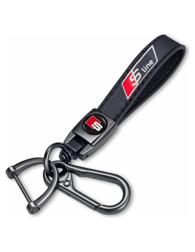 Llave de cuero genuino YUIQIEUY para Audi S Line negro