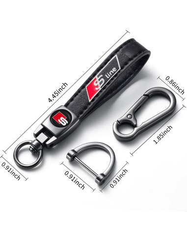 Llave de cuero genuino YUIQIEUY para Audi S Line negro
