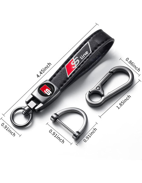 Llave de cuero genuino YUIQIEUY para Audi S Line negro