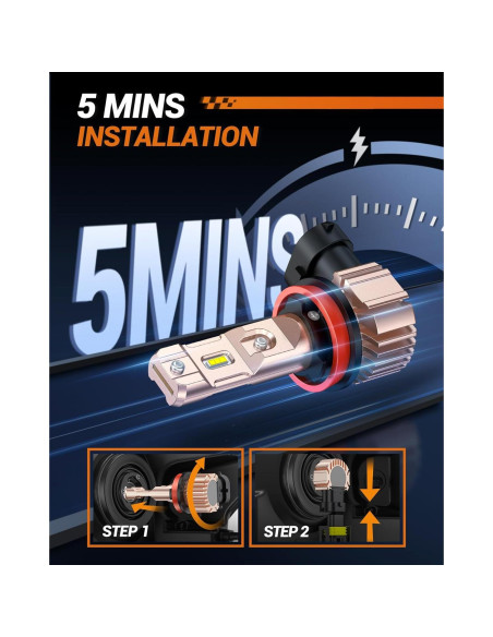 Bombillas LED de Niebla SEALIGHT H11 14000LM 6500K Blanco Frío