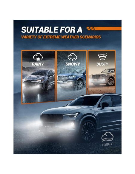 Bombillas LED de Niebla SEALIGHT H11 14000LM 6500K Blanco Frío