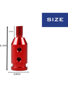 Adaptador de Perilla de Cambio Luminuti Aluminio Rojo 5.49cm 2